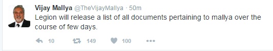  Vijay Mallya’s Twitter Account Hacked; Details Of Bank Accounts, Transactions Leaked