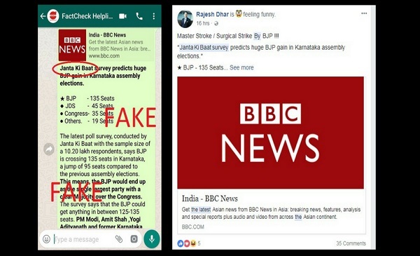 Fake Poll With Unrelated BBC Link Predicts BJP Win In Karnataka | BOOM