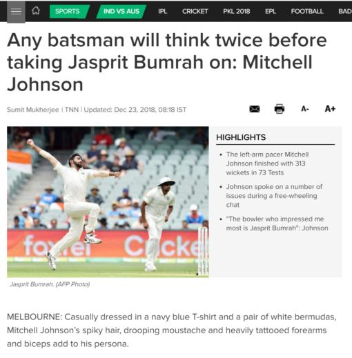 Mitchell Johnson India vs Aus