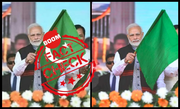 Featured image of Modi holding islamic flag