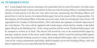 EC Handbook on Tendered votes