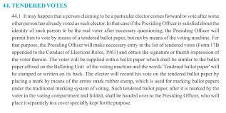 EC Handbook on Tendered votes