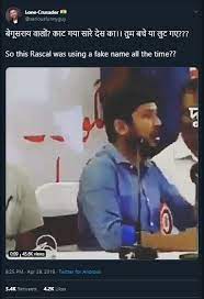 Twitter account sharing fake news on Kumar