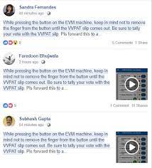 Viral VVPAT message on facebook