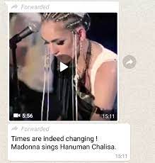 WhatsApp post on Madonna singing the Hanuman Chalisa  