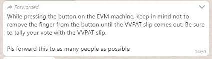 Fake WhatsApp message on VVPAT