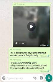 WhatsApp screenshot of video being shared as Bangalore