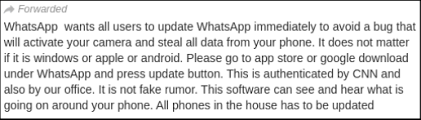 Image shows Screenshot of the forwarded message BOOM received on its WhatsApp helpline.