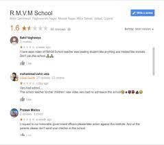 Screenshot of the Google reviews about the school.