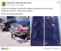 Melting cars facebook post