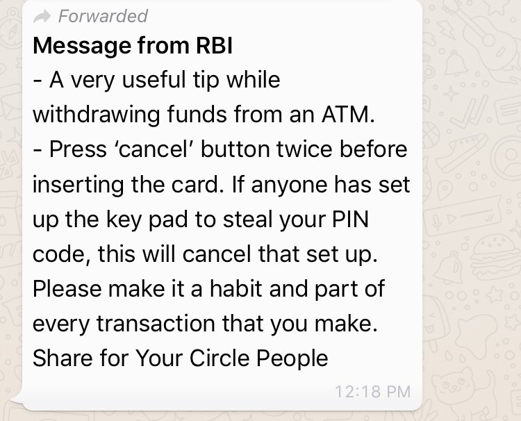 No, Pressing The ‘Cancel’ Button Twice On An ATM Does Not Prevent Pin Theft