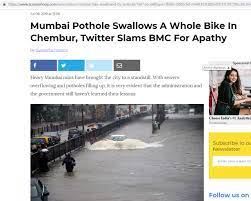 CNN news 18 tweet on bike in pothole