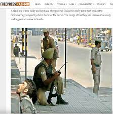 The same photo published in Free Press Kashmir