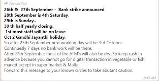 Banks Strike Whats App mesage