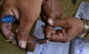 Voter finger during an election