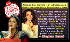 Fake Quote Claiming Kangana Ranaut Slammed Shabana Azmi Revived