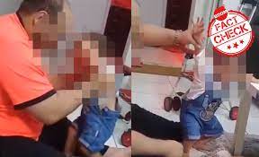 Saudi man beating his daughter