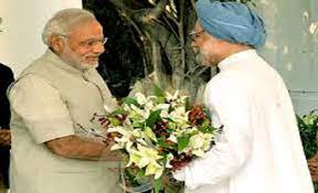 Modi with manmohan singh